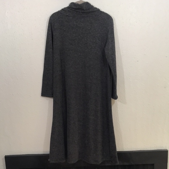 Cocktail Gray Cowl Neck Sweater Dress - Picture 3 of 8